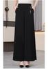 High-Waist Wide-Leg Drapey Pants for Middle-Aged & Elderly Women - Casual, Loose, Straight-Leg Fit for Spring & Autumn