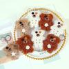 Cartoon Plush Bear Doll Keychain with Button Eyes
