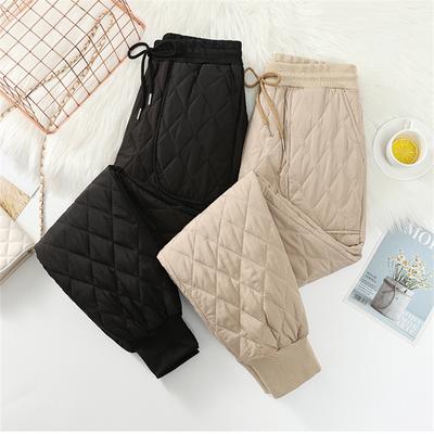 Winter Fashion Down Cotton Ultra-light Jogging Pant Women's Casual Warm Leisure Loose Harem Pantalones Thick High Waist Trouser
