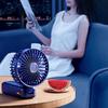 Handheld Mini Fan Portable USB Fan Foldable Desktop Neck-Hanging Outdoor Large Capacity Small Fan with Smart Digital Display Deep Sea Blue