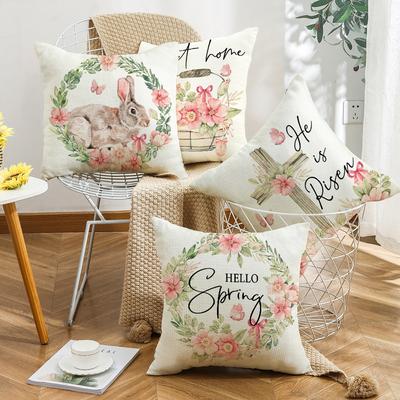 New Easter Sofa Pillow Home Office Sofa Cushion Spring Flower Pillow Cover