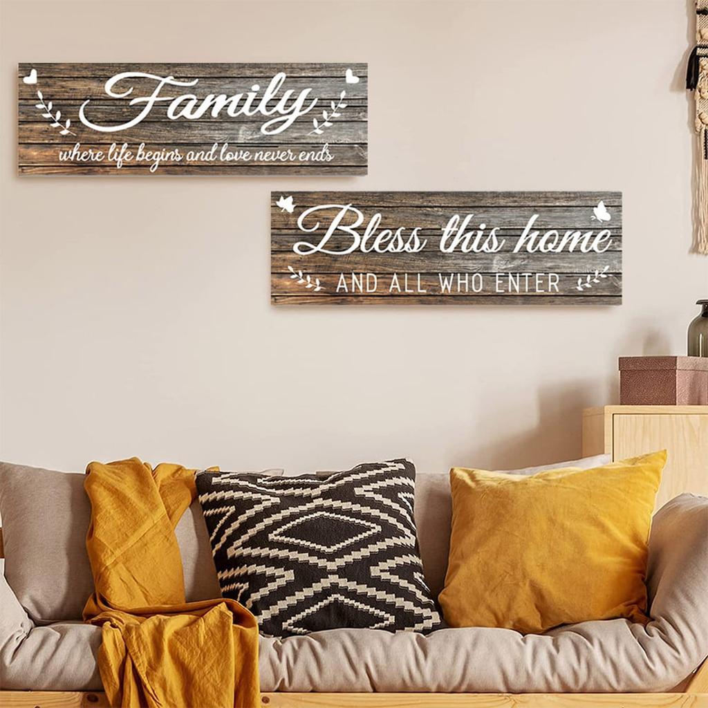 2pcs Wooden Signs Wall Art Decoration Home Decor