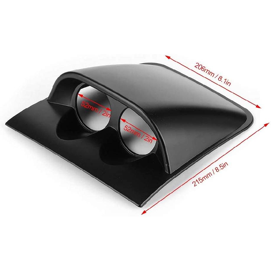 52mm / 2in Universal Dual Hole Dashboard Gauge Holder, ABS Dashboard Gauge Pod Car Meter Mount Holder Bracket (Black)