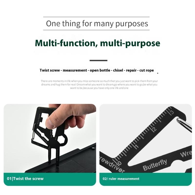 Multitool Card Survival Tool Card Includes Ruler Screwdriver Keychain For Emergency Survival Daily Use