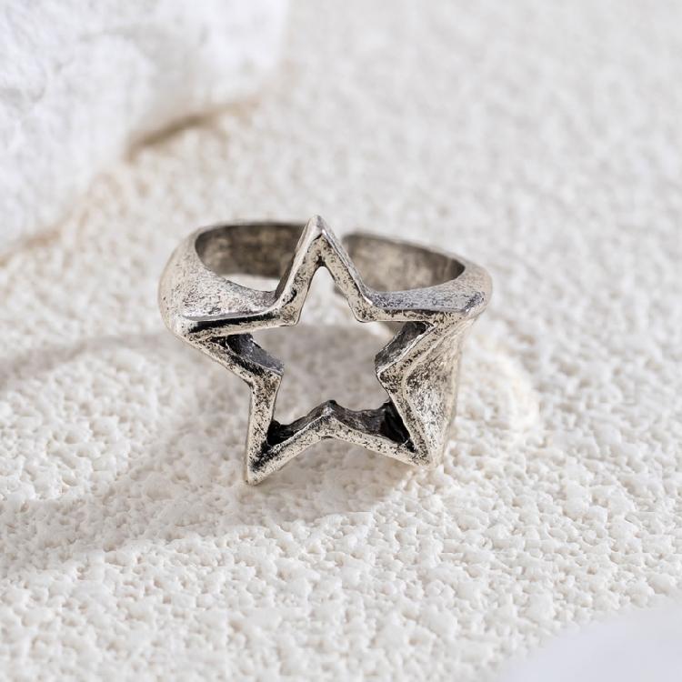 Eye Catching Vintage Irregular Aesthetic Finger Rings Jewelry with Starry Appeal