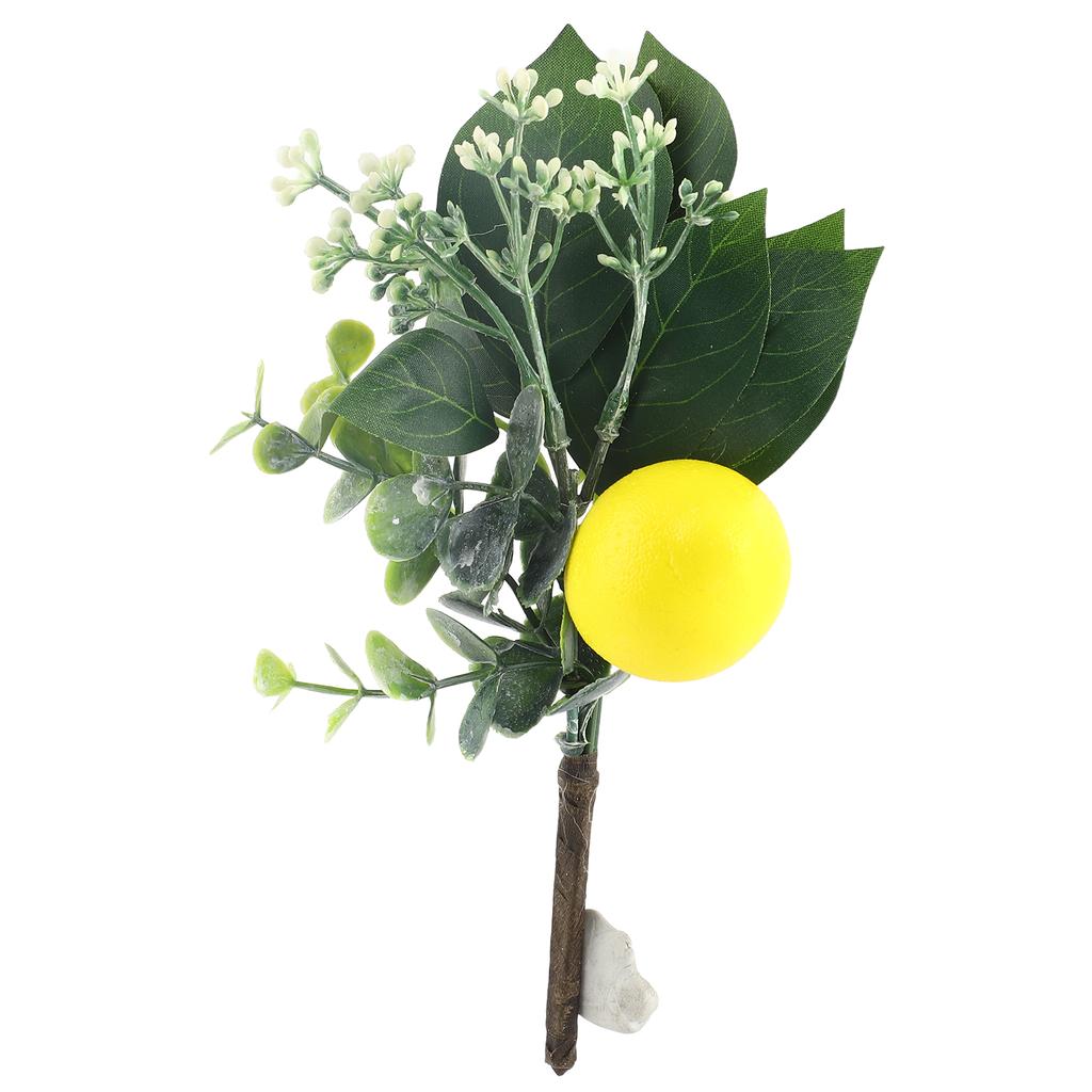 Umělá citronová větvička, všestranná, zářivě žlutá, stonek citronové větvičky pro svatební, večírek, domácí dekorace