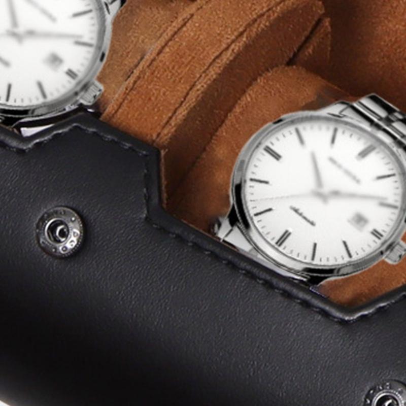 Leather Watch Storage Box Dust-Proof Organizer 1/2/3 Slot Watch Case Portable Watch Roll Travel Cases for Travel Men