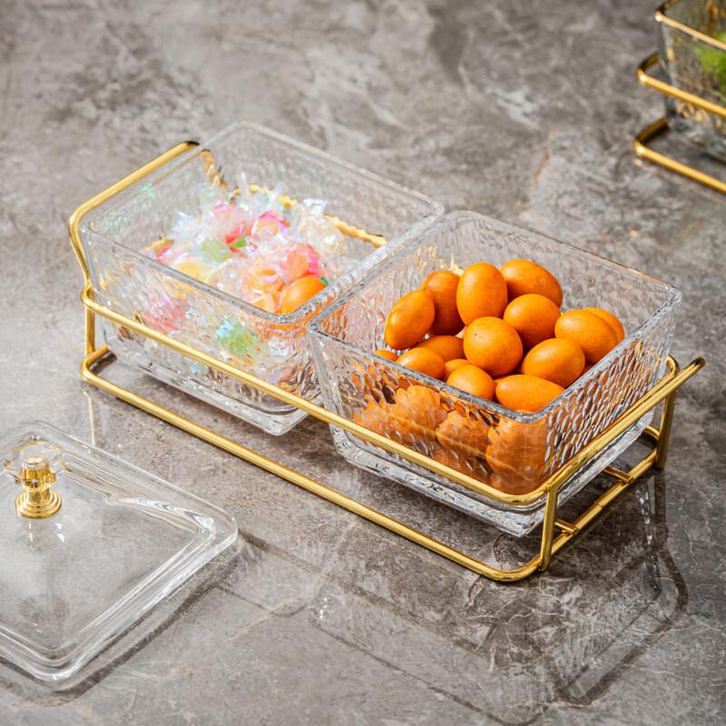 WUHE Six-Grid Segmented Serving Tray with Transparent Lid
