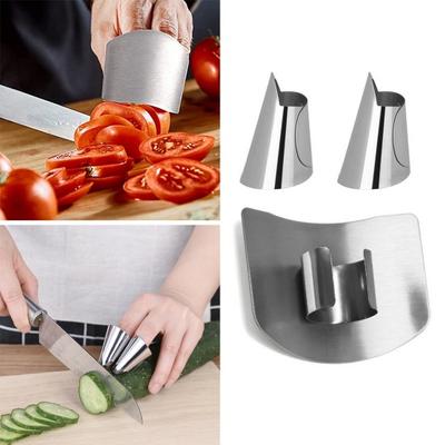 Conjunto de Protetores de Dedo de Aço Inoxidável para Cortar Alimentos Protetores de Dedo Ajustáveis