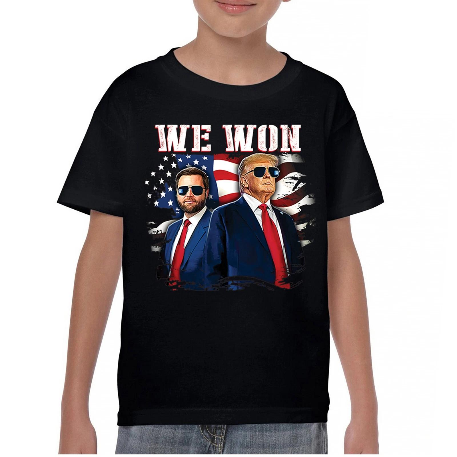 

We Won Trump Vance 24 Youth kids boys T-Shirt 47 President MAGA America First Fight Kids 160