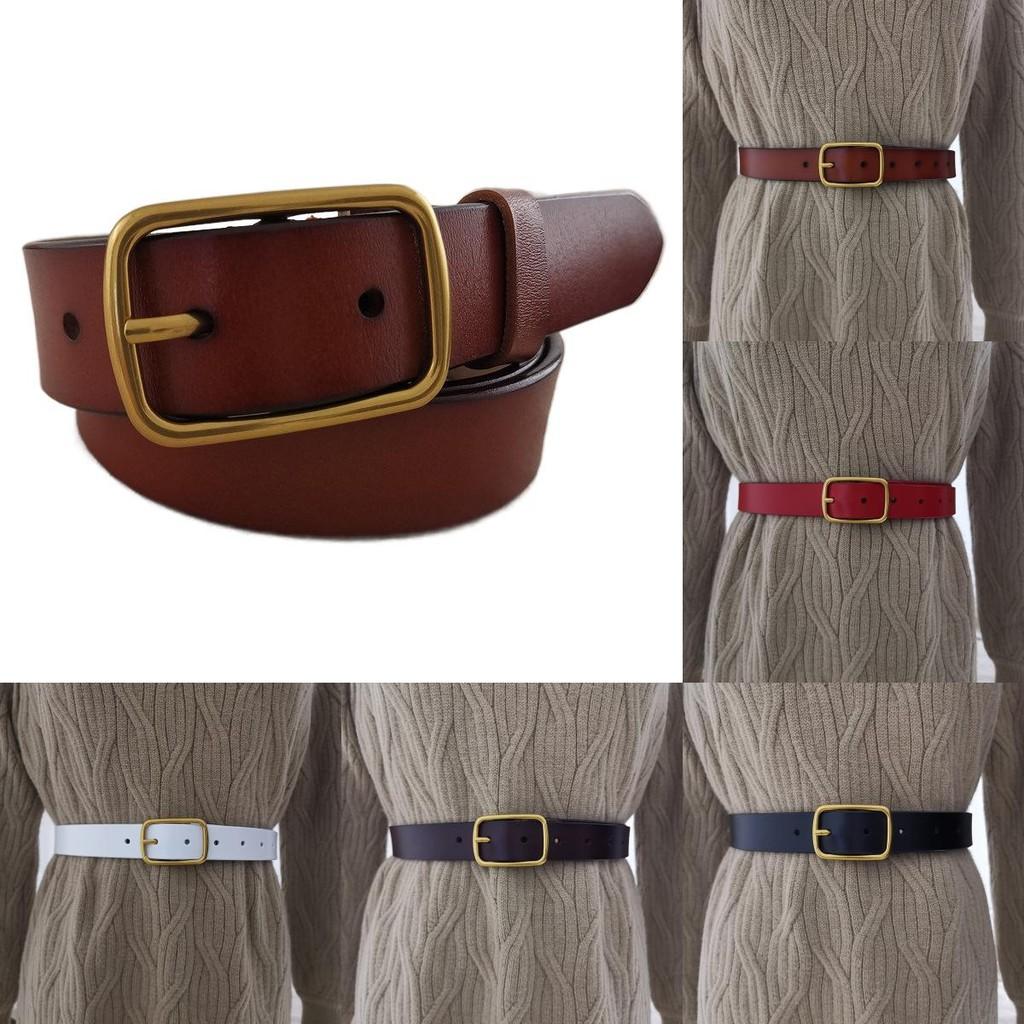 Style Pure Leather Belt For Women With Metal Pin Buckle For Jeans And Pants