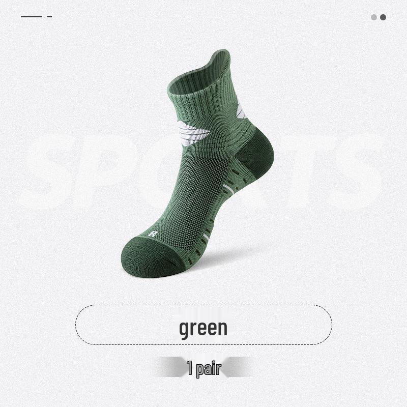 Elite Men s Mid-Calf Basketball Socks - Professional Towel Bottom Sports Socks Size 37-44 армия зеленый