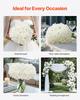 65 Pcs Artificial Silk Hydrangea Flowers 9.8 In Bouquet Arrangement White