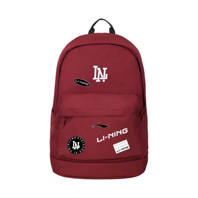 Li Ning Polyester Backpack Unisex Burgundy YBSU177-18