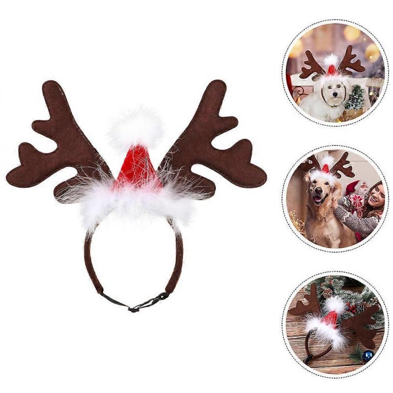 Holiday Pet Headband Pet Christmas Antlers Headband 8Pcs for Costume