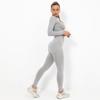 European and American seamless yoga suit women's crescent moon tight elastic long-sleeved running fitness suit women