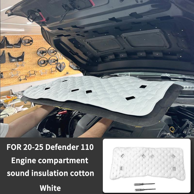 BCE1 Engine Hood Sound Pad for Land Rover Defender 110 2020-2024 Car Front Heat Insulation Cotton Covers Fireproof Interi