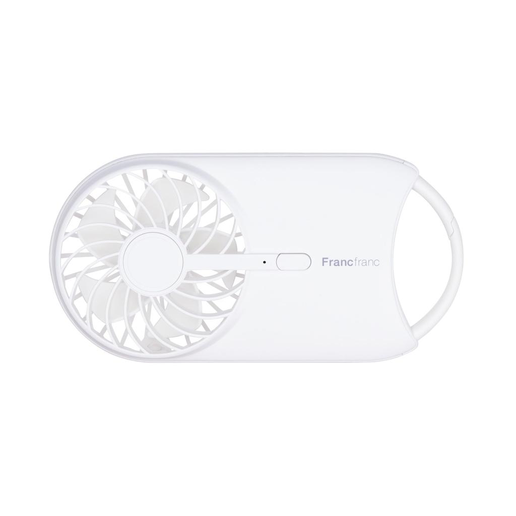 Francfranc Fre Carry Portable Fan with 3 Airflow USB and Compatible [2024 Model] Fan, White, Slim, Settings, Charging, Type-C