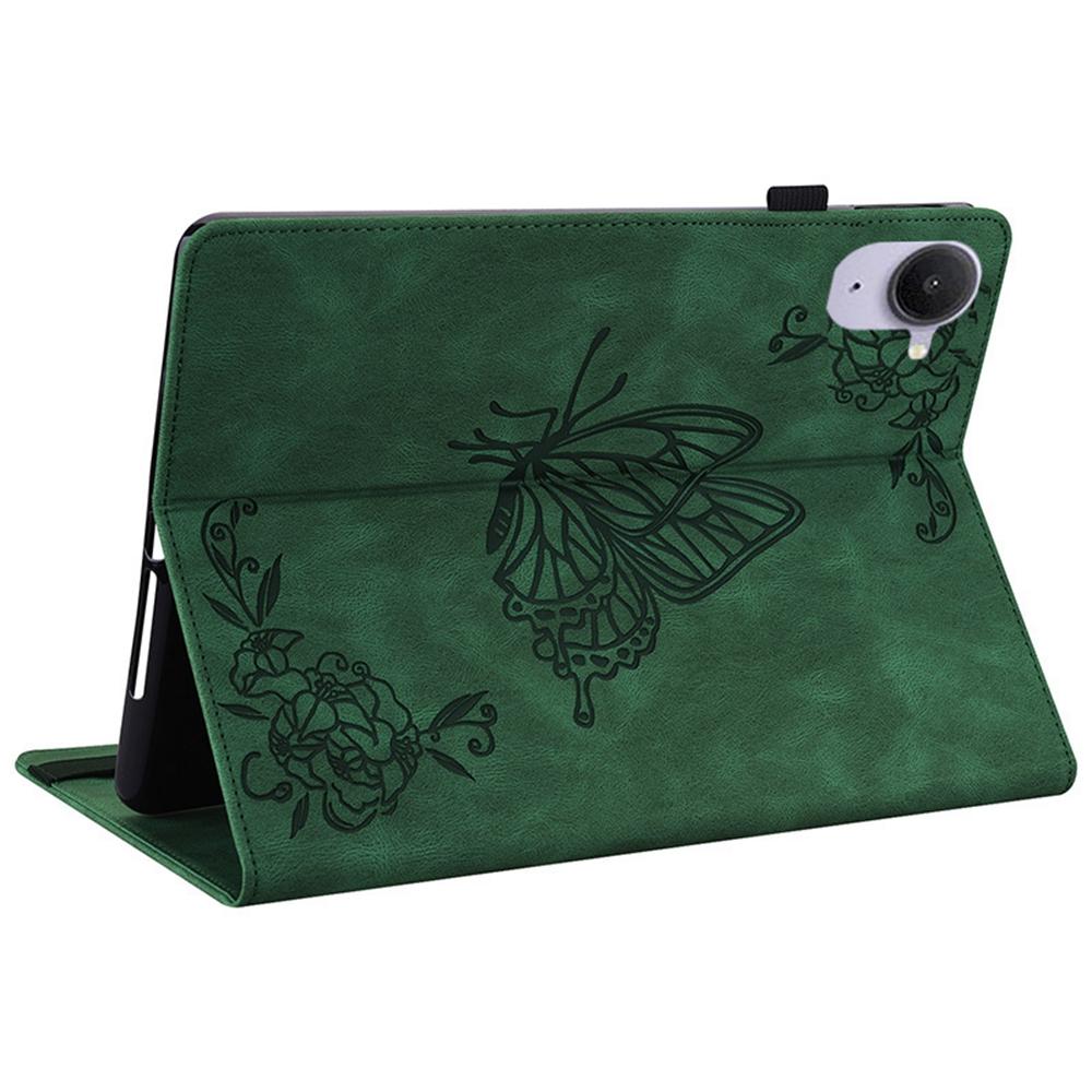 For Xiaomi Redmi K Pad Case Butterfly Flower Imprint PU Leather Tablet Cover with Card Slots