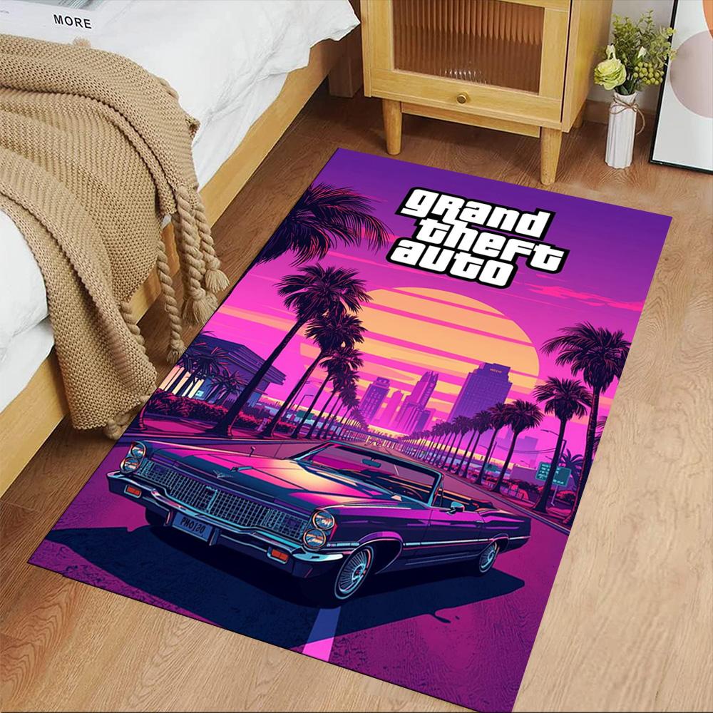 Grand Theft Auto Floor Rug Office Rug Suitable for Balcony Bedrooms Entryway Dormitory Antislip Carpet Anime Office Decor Wedding Party Gift