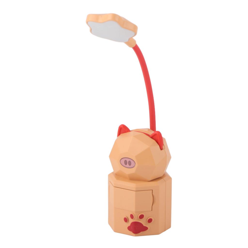 LED Cartoon Pig Shape Table Lamp Kids Eye Protection Reading Lamp USB Charging Night Light for Bedroom
