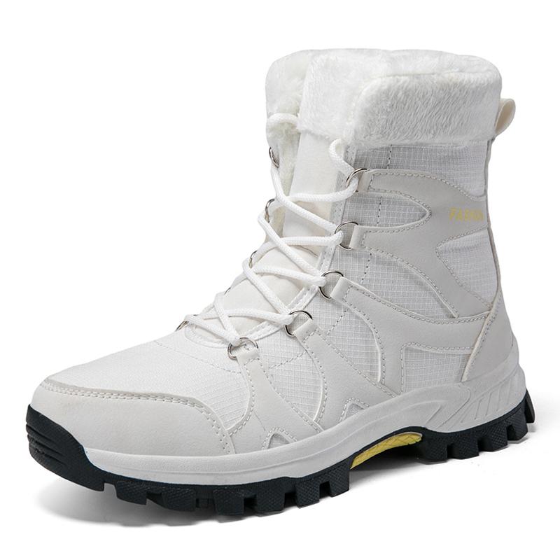 

Зимние ботинки, водонепроницаемые уличные мужские ботинки, зимние ботильоны, высокая мужская обувь 42 белый