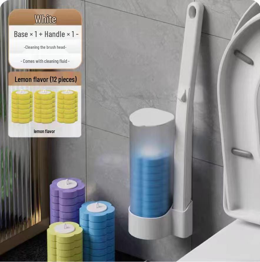 Wall-Mounted Disposable Toilet Brush Heads Set for Complete Bathroom Cleaning