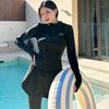 Traje de Buceo de Manga Larga con Protección UV para Mujer para Snorkel y Playa - Secado Rápido, Corte Ajustado, Diseño Conservador