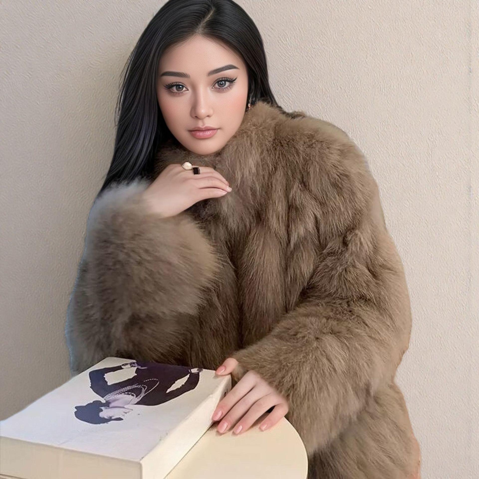 

Женское меховое пальто на осень и зиму, толстое теплое женское пальто 2XL