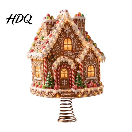 Festive Christmas Tree Finial Lighted Topper Illuminated Santa Claus Gingerbread Nutcracker Treetop Unique Winter Home