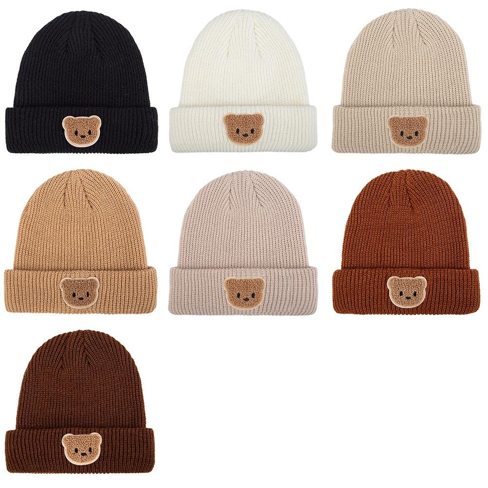 Korean Style Autumn Winter New Arrival Baby Children's Cute Animal Pattern Jacquard Knit Acrylic Common Travel Warm Hat