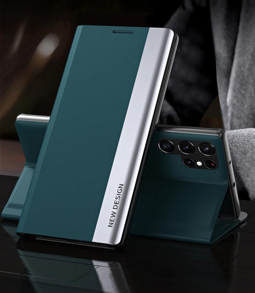 Premium Business SLE Magnetic Flip Kickstand Leather Case for Samsung Galaxy S26 Ultra S26 Pro S25 Edge S24 S23 FE S22 Plus Shockproof Bumper Cover