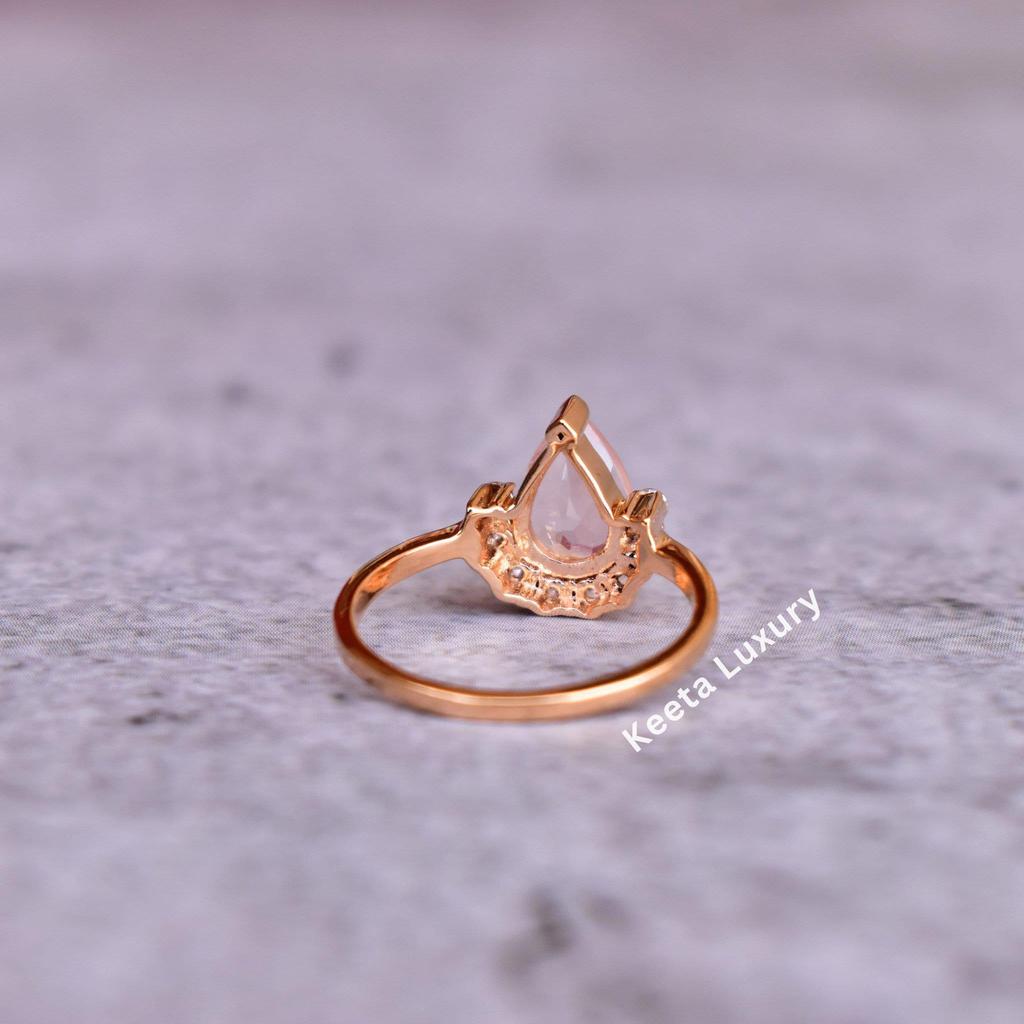 Dainty vintage inspired Rose Quartz Ring, Rose Quartz Wedding Gift, Rose Quartz Jewelry, January Raw Rose Quartz Ring, pink quartz ring