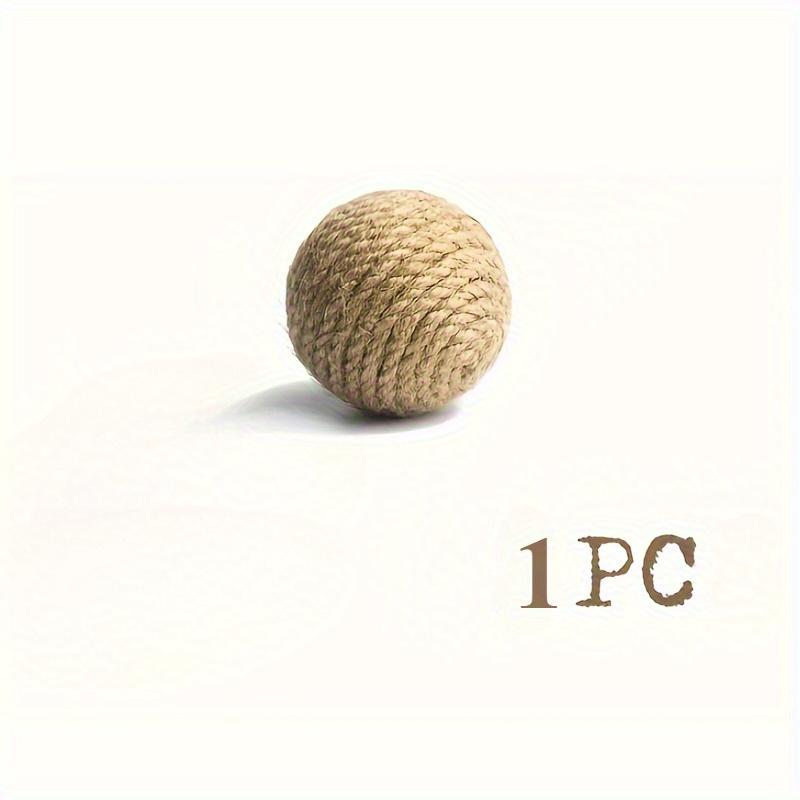 3pcs natural hemp ball box and chasing toy indoor cat products handmade cat ball, pet hemp rope ba