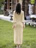 Elegant Yellow Pearwood Cheongsam - Spring/Autumn 2025 Collection, Long Sleeve, National Style