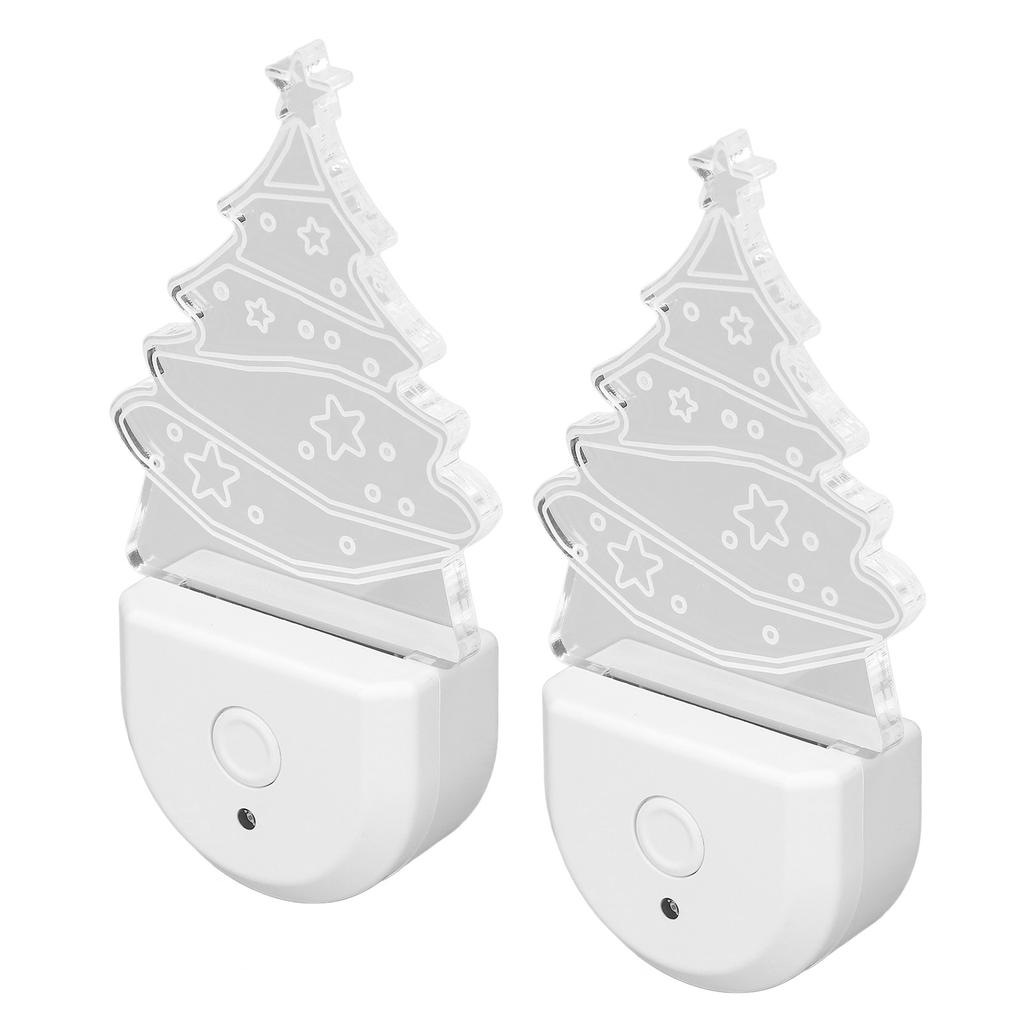 Xmas Tree LED Night Light Dusk To Dawn Sensor Plug and Play Energy Saving RGB Plug in Night Light fo