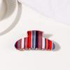 Hair Claw Colorful Striped Design Back Head Hair Clip Anti-slip Teeth Strong Grip Shower Hair Clamp Versatile Use Hair Accessory