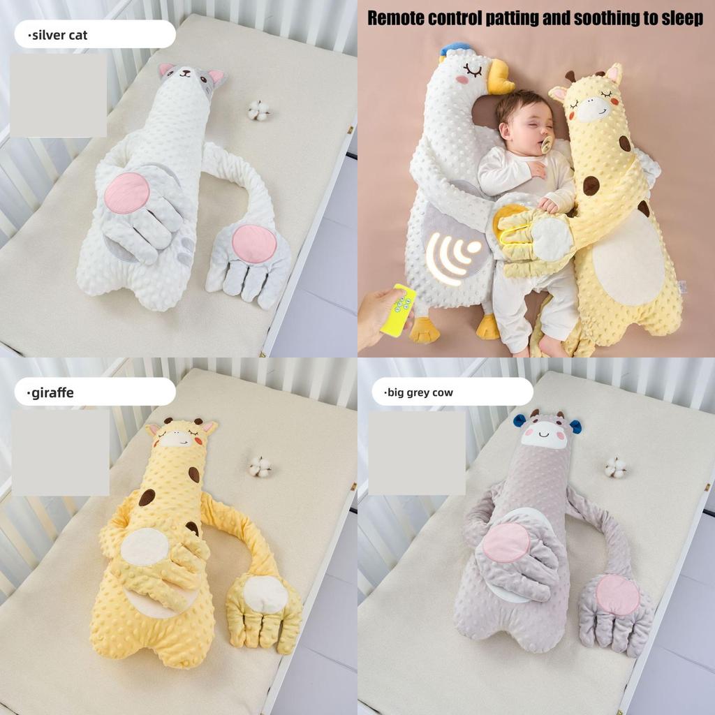 Cartoon Tier Kind Plüschkissen Mit Klopf- Und Musikfunktionen Für Kleinkindschlaf