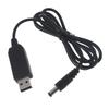 QC3.0 USB to 12V 5.5x2.1mm Step Up Line Converter Cable Good Compatibility for WiFi Router LED Lightweight Durable