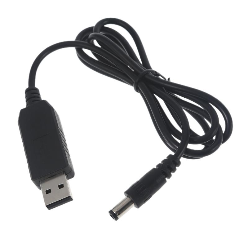 QC3.0 USB to 12V 5.5x2.1mm Step Up Line Converter Cable Good Compatibility for WiFi Router LED Lightweight Durable