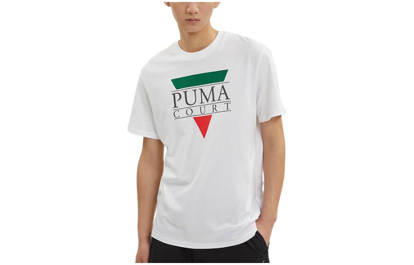 PUMA T Shirts Men s White Crew Neck Thin Straight Fit 536913-02 XL