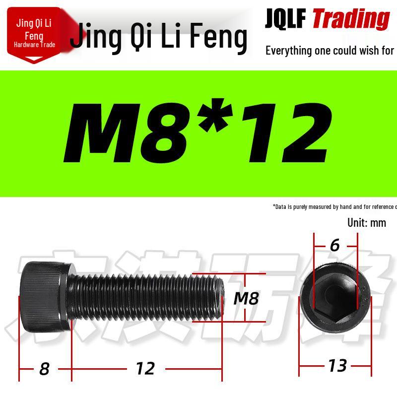 Grade 12.9 Full Thread Hex Socket Head Cap Screws - M3-M14 Black Cylindrical Bolts for Maker Accessories