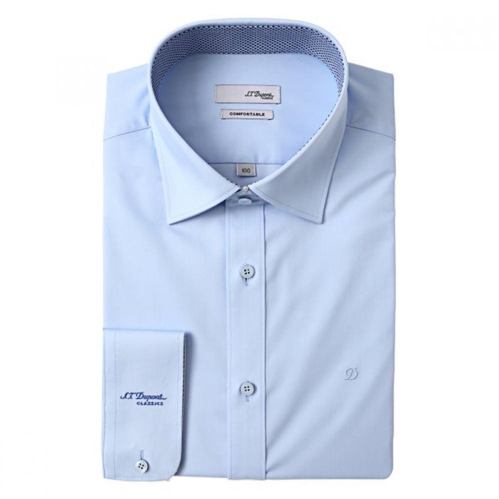 S.t. Dupont Long Sleeve Slim Fit Stretch Blue Shirt Se5fm22ls924sbu 95