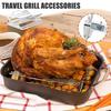 Yousheng 1/2Pcs Adjustable V-Shaped Chicken Roasting Rack Non-Stick Stainless Steel Foldable Roasting Stand Travel Grill Accessories