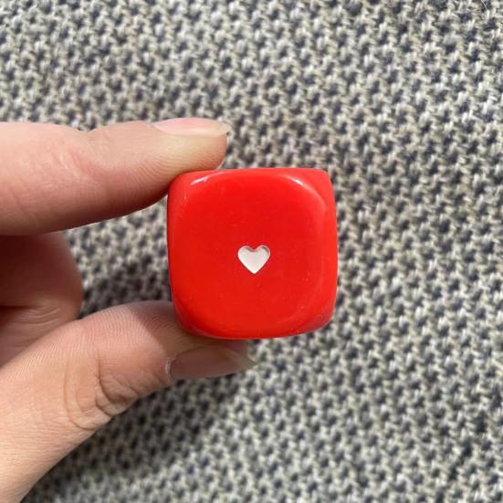 10Pcs 25MM Love Heart Acrylic Dice Rounded Corner Six-Sided Large Dice Game Night Drinking Board Game Dice Prop Casino Equipment