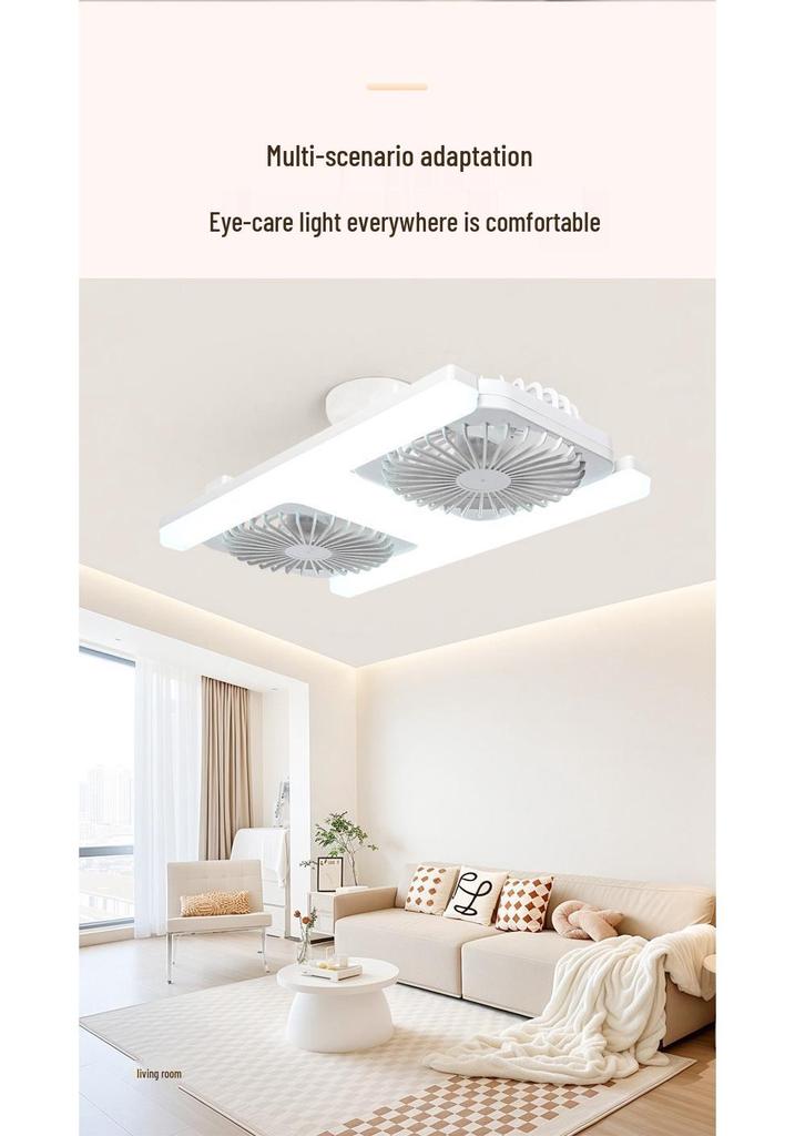 E27 Screw Base Double Row LED Ceiling Fan Light for Bedroom/Dining Room - Silent, Powerful Wind