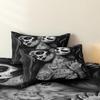 3Pcs Gothic Chicano Tattoo Pattern Bedding Set, Black White Skull Pattern Duvet Cover, For Family Bedrooms Dormitories Hotels