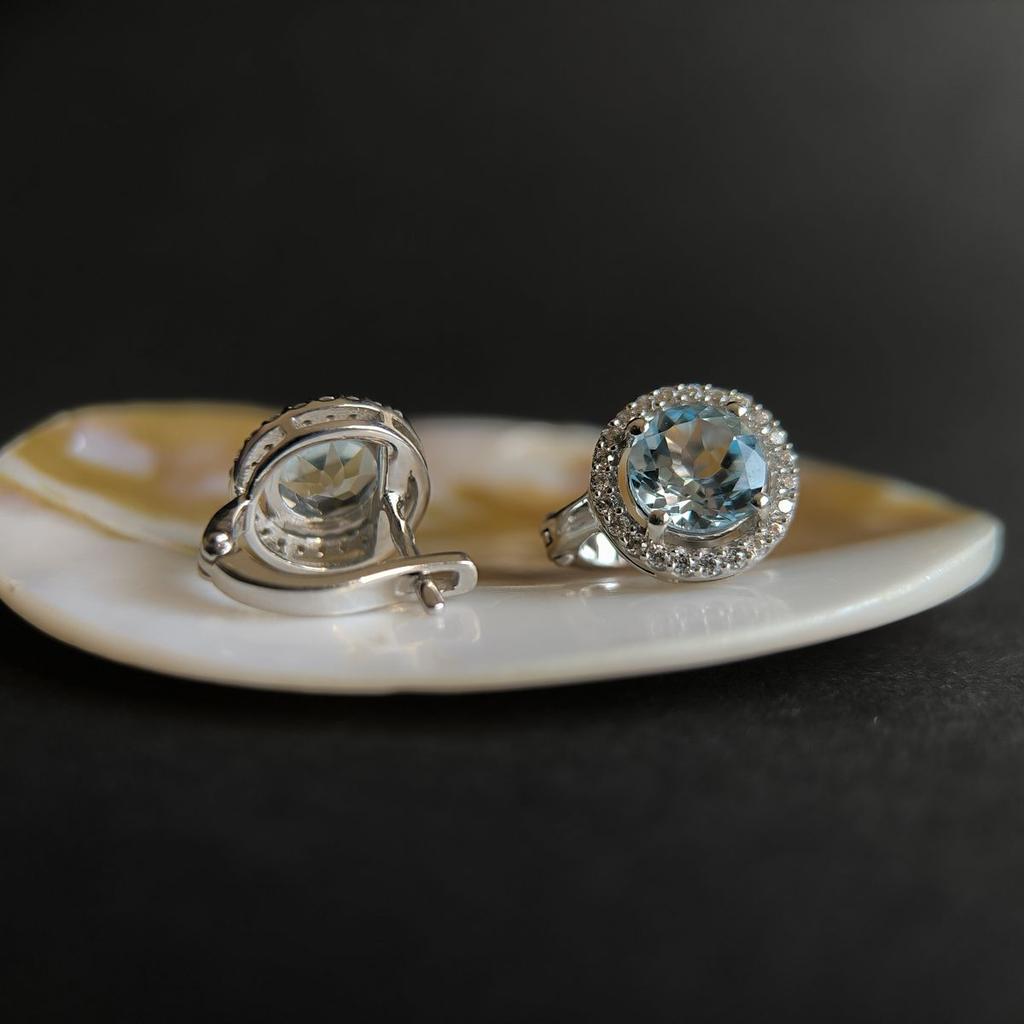 Серебряные серьги с натуральным топазом 5.441ct (2187813)