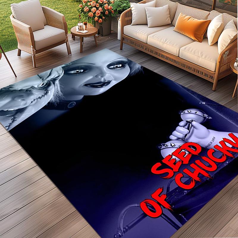 Bride of Chucky Print Rug, Washable Floor Carpet, For Entryway Dorm Laundry Room Office Study, Home Decor Birthday Christmas Gift