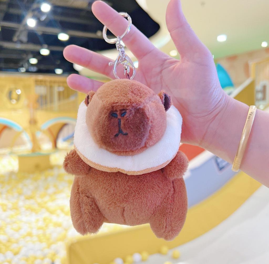 Little Red Book Capybara & Guinea Pig Plush Keychain Ornament